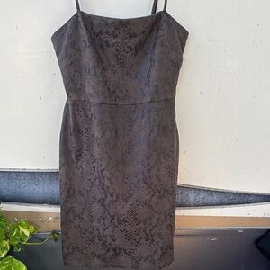 Aqua Strapless Black Snake Print Dress